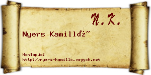 Nyers Kamilló névjegykártya
